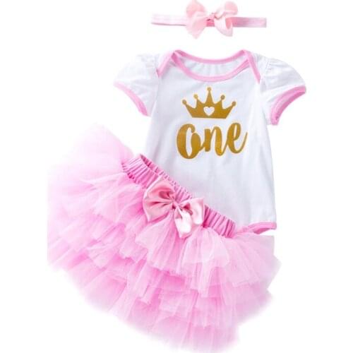 Newborn Baby Kids Clothes Tutu Dress Set 1st Birthday Party Little Girls Outfits Lovely Infant Girl Dresses Princess Costume Set