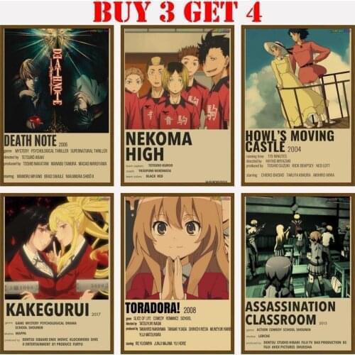 Polaroid Movie Poster Japanese Anime Hunter X Hunter Attack On Titan Collection Movie Anime Wall Retro Vintage Poster