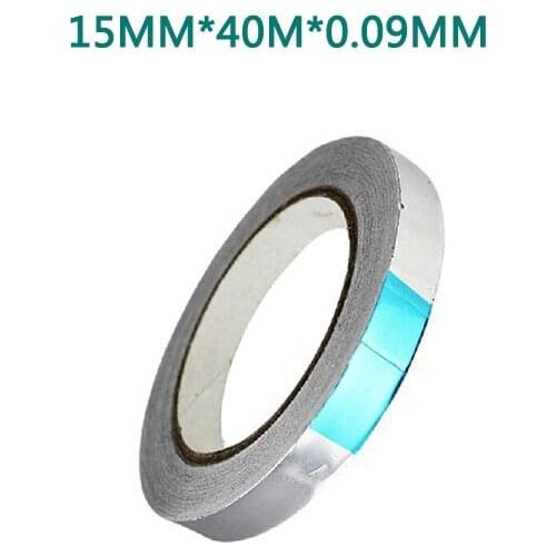 5PCS/LOT Strong & Reliable Aluminium Foil Tape 15mm*40m Roll Ideal for Heat Reflection Silver Foil Insulation Tape