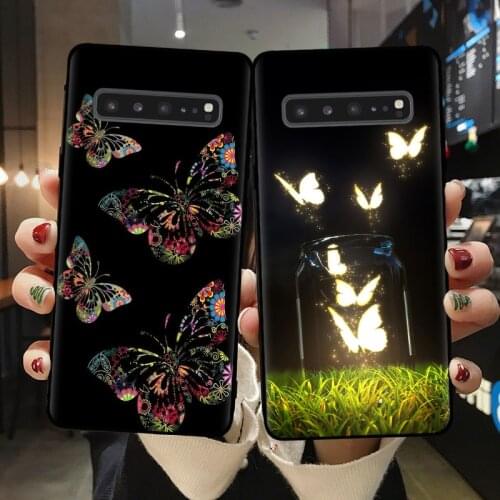 Simple Cute Butterfly Patterned Phone Case For Coque Samsung S20 Ultra S10 S9 S8 Plus S10E S7 Edge Cover Silicone Shell Fundas