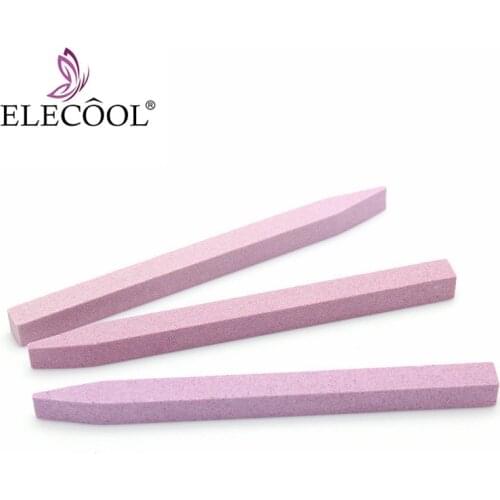 ELECOOL 1pc Pink Nail Care Scrub Stone Quartz Grinding Rods Cuticle Pusher Remover Nail Files Buffer Manicure Care Tool