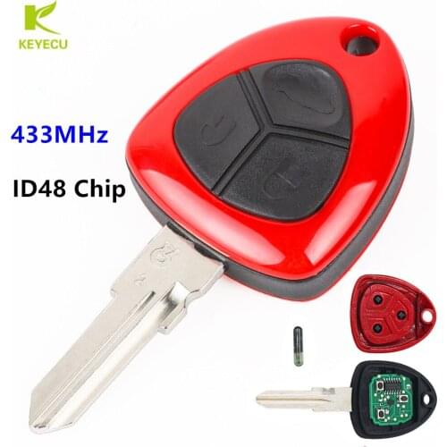 KEYECU Replacement 3 Button Smart Remote Key Fob 433MHZ ID48 Chip for Ferrari 458 Italia California 612 599 GTB FIORANO