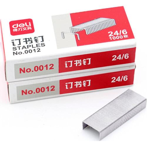 Deli 100pcs Staples 24/6 Silver Normal Metal Staple Stapler Plier Grape Nail School Office Supply Business Stationery Home Tool