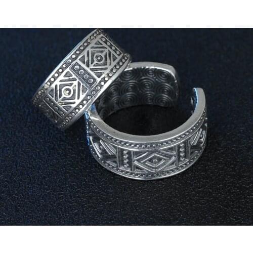Trend Retro Gothic Silver Color Ring Fashion Personality Mens and Womens Ring Hip Hop Motorcycle Party Jewelry Accessories