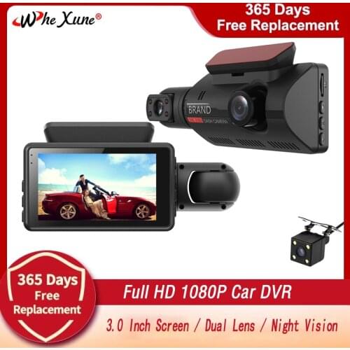 WHEXUNE 3.0 Inch Car DVR Video Recorder Dash Camera Dual Surveillance Camera DashCam 1080P Night Vision Parking G-sensor