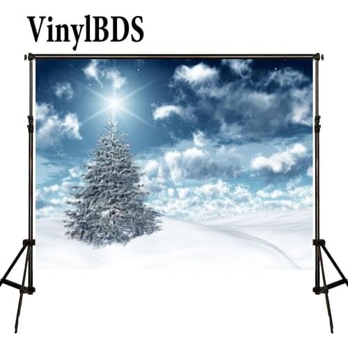 VinylBDS Photography Backdrops Winter Tree In Snow World Scenery Sunshine Star Sky Fundo Fotografico Boda For Photo Studio