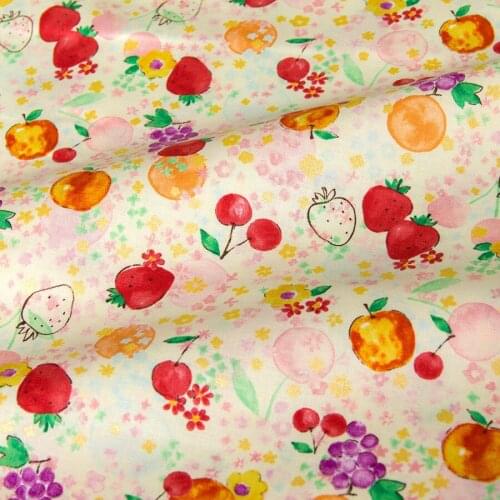 Half-Meter Japanese Cotton Fabric DIY Handmade Patchwork Fabrics Quilting Cloth Fabric High quality Tissue Fruits Pattern C