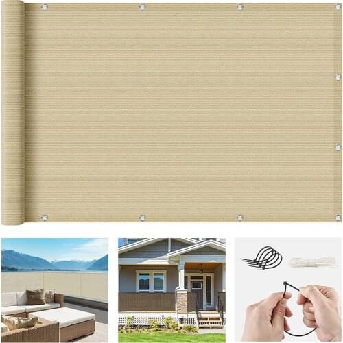 Windscreen Heavy Duty Privacy Screen Fence Beige Colour Balcony Safety Fence Net Sun Shade Sails Customized Size, 200GSM