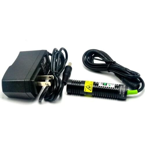 50mW 532nm Green Laser Diode Module Locator Focus Dot w/ 5V Adapter & K9 Lens 18x75mm