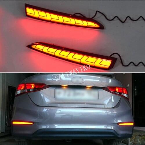 Yellow Turn Signal Function 12V Car DRL LED Daytime Running Light Fog Lamp For Hyundai Accent Solaris 2017 2018 2019