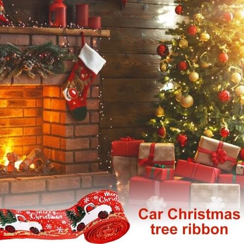 Christmas Tree Ribbon Home Office Shop Party Decorative Burlap Ribbon Car Decoration Bands