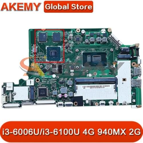 LA-E892P MB For ACER N17C4 A515-51 A515-51G A315-53G A615-51G Laptop Motherboard With i3-6006U/i3-6100U CPU 4G-RAM 940MX 2G-GPU