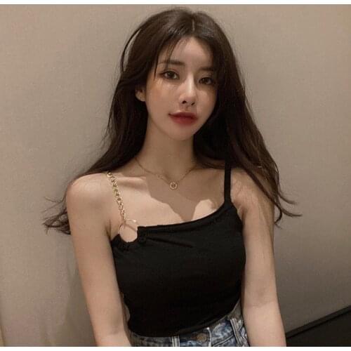 Women Tanks Tops Vest Womens Metal Chain Sleeveless Top Camisole Camis Crop Top For Women