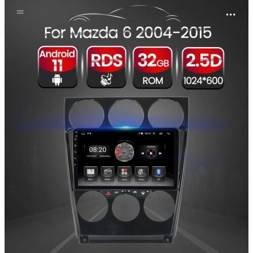 2.5D Touch Screen Android 11 Car Multimedia Radio Video Player For Mazda 6 2004-2015 GPS Navigation Steering Wheel Control