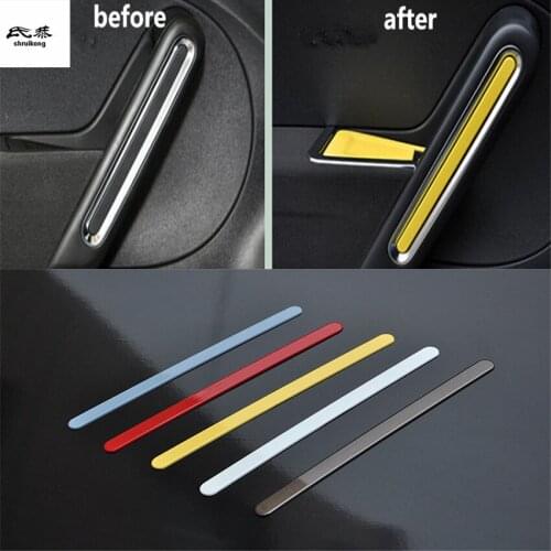 2pcs/lot Car stickers carbon fiber ABS material inner armrest decoration cover for 2013-2018 Volkswagen VW Beetle