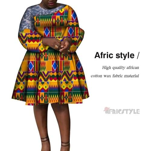 2020 African Clothes for Women Long Sleeves of the Dress African Family Dress Fashionable Dress African Print Dress WY7296
