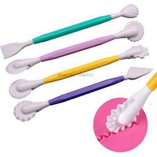 500set 4pcs Cake Carving Knife Household DIY Shaping Tool Cake 8 Rooms Plastic Stick Knife Carving Cake Pinch Fondant
