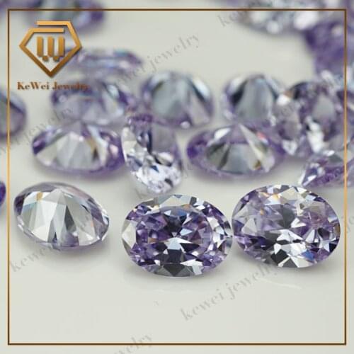 50Pcs 5A 2*4mm-13*18mm Lavender Oval Cubic Zirconia Stone Synthetic Gems Lavender Cubic Zirconia Stone Oval For Jewelry