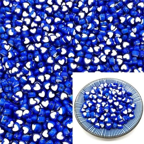 50pcs 8x5mm Love Acrylic Bead Loose Spacer Beads For Jewelry Making DIY Bracelet Accessories #A46a09