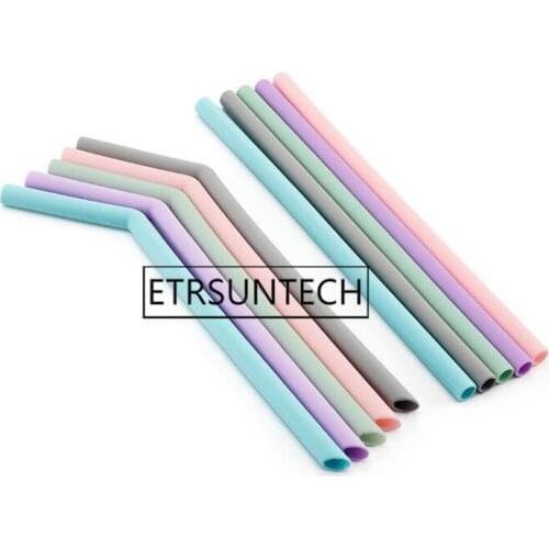 500pcs Dia 10mm Reusable Silicone Straws Food Grade Silicone Drinking Straws For Home Party Barware Accessories