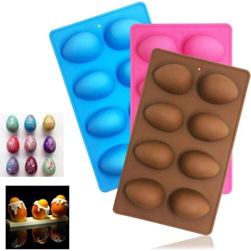 8 Eggs Shaped Easter Eggs Silicone Baking Mold Pastry Chocolate Mold Pudding Ice Tray Mould Easter DIY Soap Mold