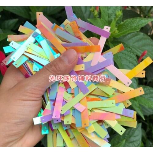 Sewing supplies DIY jewelry 6 * 40MM square side hole matte black sequins handmade material strip frosted black beads