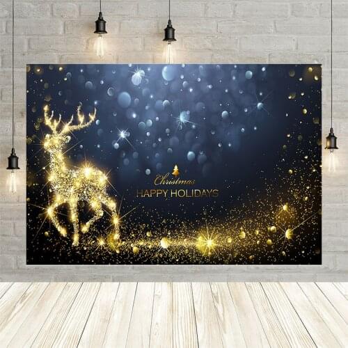 Avezano Christmas Happy Holiday Elk Lights Night Decoration Children Photo Background Portrait Photo Backdrops For Photo Studio