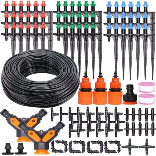 RBCFHl 5-50M Garden Micro Drip Irrigation Kit Misting Watering System Automatic Adjustable Dripper Atomizer for 4/7mm 1/4'' Hose