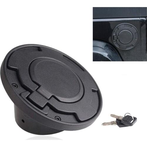 Car Fuel Filler Door Cap Gas Tank Cover Replacement With Key Lock for Jeep Wrangler JK Rubicon Sahara Unlimited 07-17