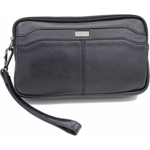 CHEER SOUL Brand Genuine Leather Men Clutch Bag Cowhide Purse Wallet Mobile Phone Cigarette Pack Handy Bags Card Pack key Bag