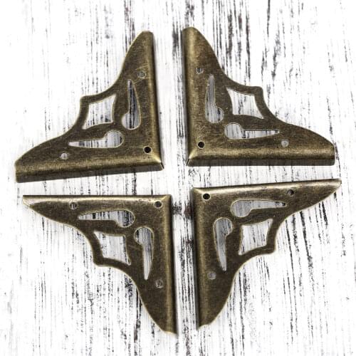 20pcs 35*35*5mm Furniture Metal Corner Decorative Protectors Jewelry Box Corner Foot Wooden Case Corner Protector