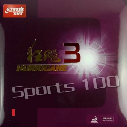 DHS Hurricane3 Pips in Table Tennis Rubber With Sponge for PingPong