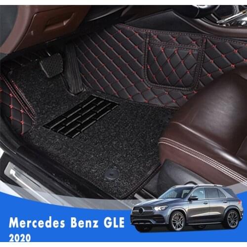 For For Mercedes Benz GLE 2020 5 seats Luxury Double Layer Wire Loop Car Floor Mats Carpets Auto Interiors Accessory Floorliners