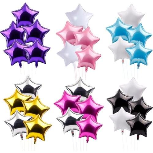 18inch Foil Helium Balloon 6pcs Star Balloons Happy Birthday Baby Shower Adult Globos Birthday party Decoration Balloon