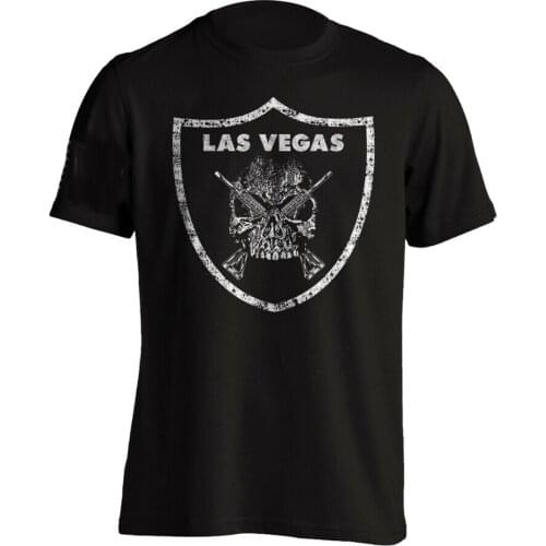 Las Vegas Raiders Military Style Skull Grunge T-Shirt. Summer Cotton Short Sleeve O-Neck Mens T Shirt New S-3XL