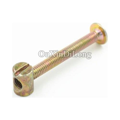 50PCS Multi-Sizes Furniture Crossbar Nuts&Bolts Children Baby Bed Connector Wood Cupboard Table Desk Connecting Screws Kit Bolts