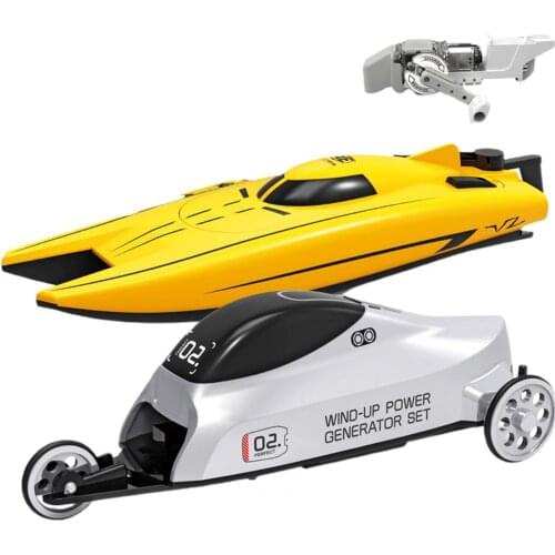 1Set Bath Boat Toys Interesting Hand-on Ability Cultivation Waterproof ABS Wind-up Power Generation Boat for Children 2021 New