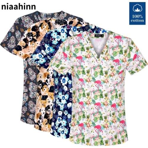 High Quality Medical Surgery Nurse Uniform Pharmacy Hospital Scrub Top Doctor Costume Women Dentistry Pet Clinic Doctor Overalls