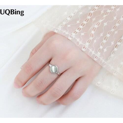 Fashion Round Gradient Opal Finger Rings for Women Jewelry Gifts