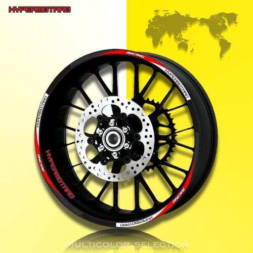 Motorcycle front&Rear Edge Outer Rim Sticker 17inch Wheel Reflective waterproof Decals For DUCATI HYPERMOTARD Reflective sticker
