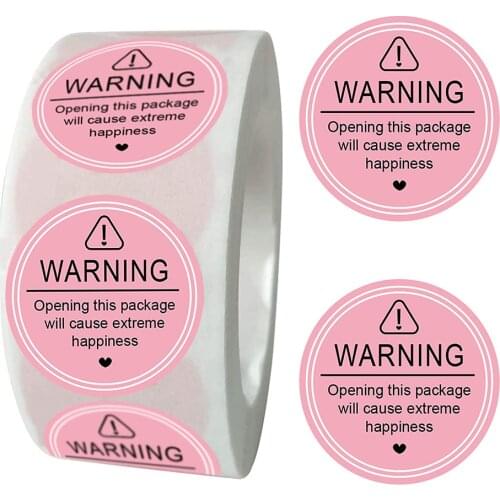 Pink Extreme Happiness Package Stickers 1.5 Inch Round Large Small Business Thank You Labels for Business