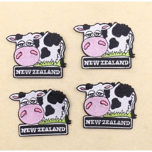 2PCS Cartoon Milk Cow Patches DIY Patch Cute Animals Embroidery Applique Iron on Patches for Clothing Sew on Fabric Accessories