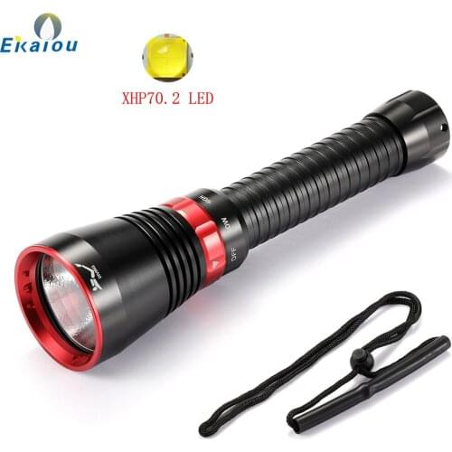 New Premium Quality XHP70.2 LED Diving Flashlight Underwater Waterproof 100 Meters Scuba Dive Lights Torch