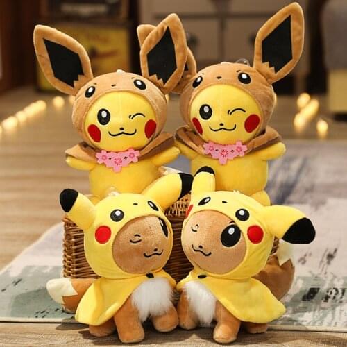 Bandai 23/28cm plush toy pillow childrens gifts various shapes Pikachu doll decoration ornaments childrens gifts