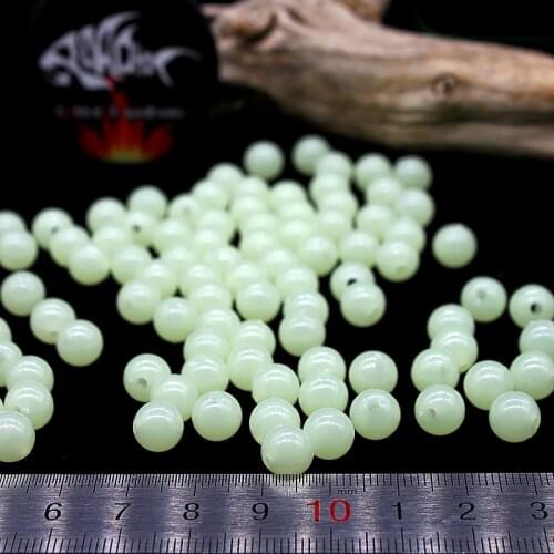 100pcs/lot Fishing Beads Stopper 5mm-10mm Oval Luminous Round Fishing Space Beans Stops Hard Rubber Rig Lure Accessories