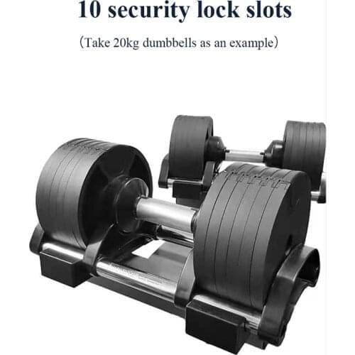 Professional Mens Fitness Equipment Household Dumbbells With Brackets Intelligent Weight Adjustment Safety Lock Dumbbell Set