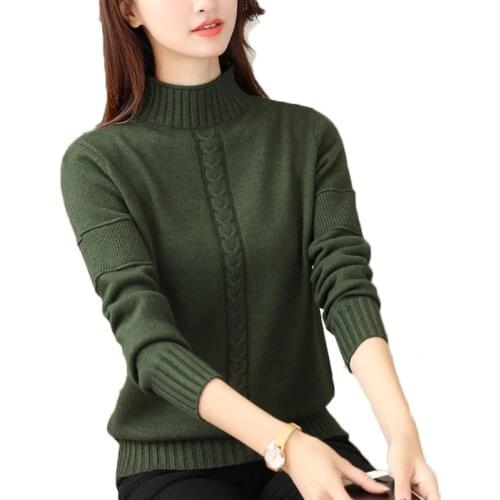 Turtleneck Pullovers Sweater 2020 Autumn Winter Short Sweater Women Knitted Casual Soft Jumper Fashion Long Sleeve Pull Femme A