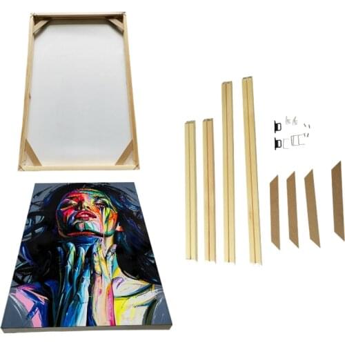 Natural Wood Frame Canvas Oil Painting Large Size DIY Frame Picture Wall Art Posters and Prints for Home Decor Frame