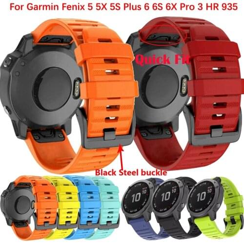Smart WatchB Band Straps For Garmin Fenix 6 6X 5X 5 3HR Forerunner 935 945 Quick Release Silicone Wristband Bracelet Correa