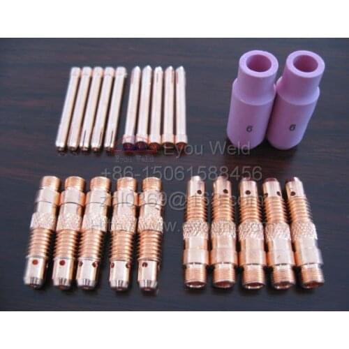 10 pcs Consumables(1/8" 3.2mm Nozzle+Collect+Collect Body) For TIG Welding Torch WP17 WP18 WP26, [WP-17 WP-18 WP-26]
